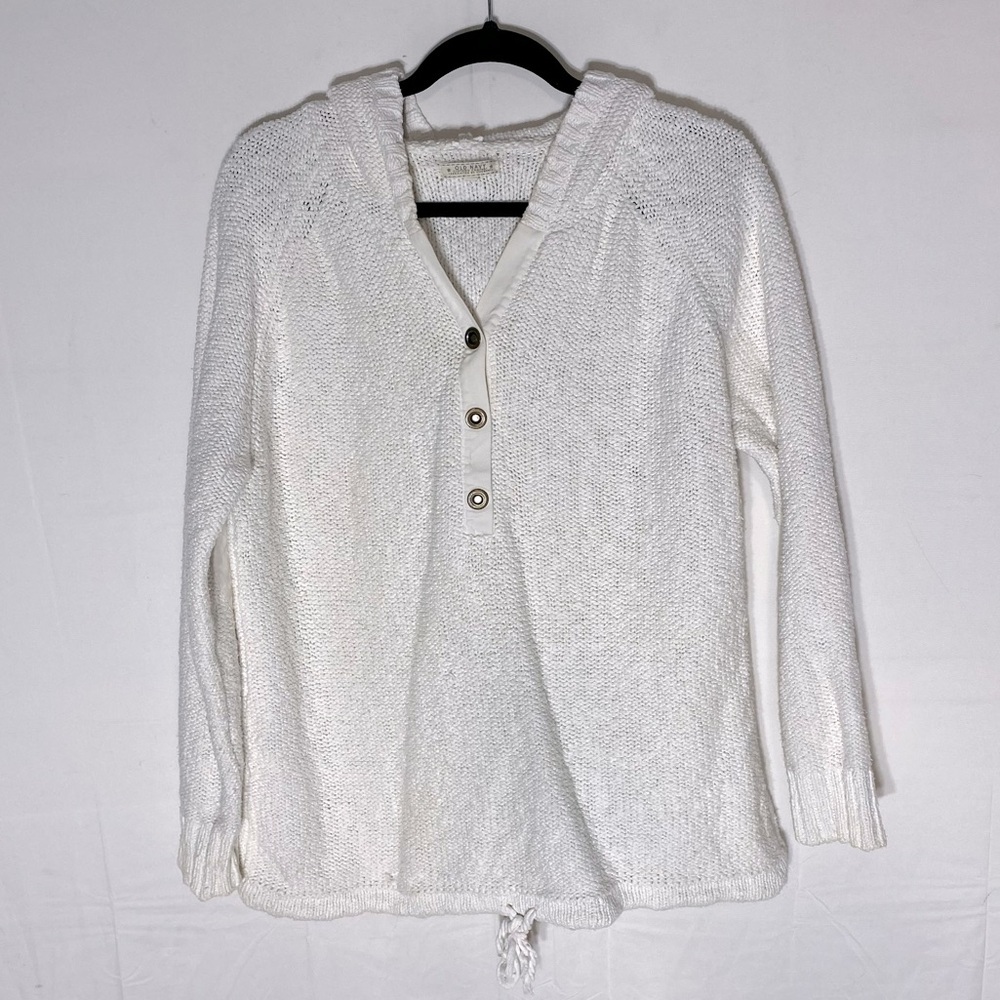 5/$25 Old Navy White Cotton Knit Pullover Hoodie S